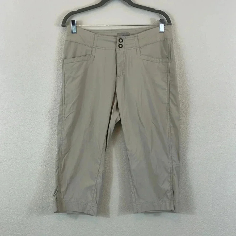 Royal Robbins khaki capri cargo shorts size 4